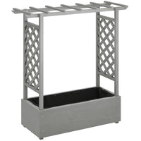 Outsunny Raised Garden Bed with Trellis with Hanging Roof & Drainage Holes-Wide hanging roof offers extra space and decoration options

