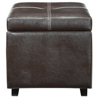 Modway Treasure Upholstered Vinyl Ottoman - Espresso-Storage Ottoman