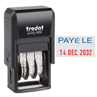 Trodat 4850 Mini Text Dater - "PAYe LE"-Small, compact dater