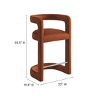 Modway Winslow Performance Velvet Counter Stool - Rust-Performance Velvet Fabric