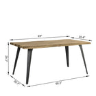 Homy Casa 63"W Live Edge Office Desk - Walnut-Protective rubber caps to safeguard your floors