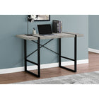Monarch Specialties 7316 48" Computer Desk - Grey Reclaimed Wood/Black Metal-Robust metal legs in a black finish are incorporated into the desktop for an interesting visual effect