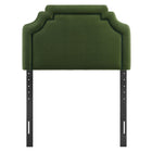 Modway Magnolia Stain-Resistant Performance Velvet Twin Size Headboard - Moss Green/Dark Green-Adjustable Mounting Positions