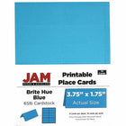 JAM Paper Printable Place Cards - 3 3/4" x 1-3/4" - Blue Placecards - 12 Pack-Size: 3.75" x 1.75", Name cards help guests find their seats and remember the names of the other guests at their table