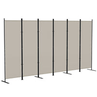 HOMCOM 6 Panel Freestanding Room Divider for Home Office - Beige-Six-panel design, great for creating a personal space or dividing up large rooms
