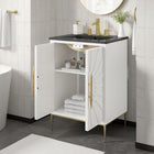 Modway Awaken 24" Bathroom Vanity - White/Black-Gold-finished Base