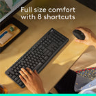 Logitech MK295 Silent Wireless Mouse and Keyboard - Graphite-Lag-free, 2.4GHz wireless connection. The keyboard comes with a 10 m range and USB receiver