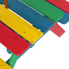 Outsunny Kids Picnic Table Bench Set with Removable Umbrella for Backyard - Multicoloured-Made with fir wood and A-shape frame for stability
