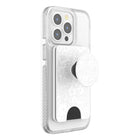 PopSockets Popwallet+ For Magsafe With Magnetic Ring Adapter - Blanc Fresh-Sleek profile; pocketable