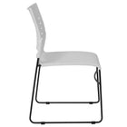 Flash Furniture HERCULES Series Sled Base Stack Chair with Air-Vent Back - White - 5 Pack-Supportive Front Cross Brace