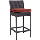 Modway Convene Outdoor Patio Fabric Bar Stool - Espresso Currant-For entertaining or everyday use