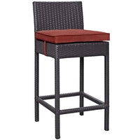 Modway Convene Outdoor Patio Fabric Bar Stool - Espresso Currant-For entertaining or everyday use