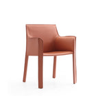 Manhattan Comfort Vogue 23.43" Modern Faux Leather Upholstered Dining Chair - Clay - Set of 2-100% Tailored Upholstery from Top to Bottom. Legs Included