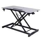 Rocelco Sit To Stand Hi-Lift Adjustable Height Desk Riser With Quick Release Keyboard Tray - Grey-Full size 29" x 10" fixed keyboard tray