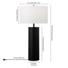 Hudson&Canal York 29.5" Tall Table Lamp with Fabric Shade - Blackened Bronze/White-Clean with a soft, dry cloth and no harsh chemicals or abrasive cleaning materials