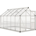 Outsunny Polycarbonate Greenhouse - 6' x 10' x 6.6' - High-quality aluminium alloy and PC board in a solid construction
 