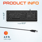 Delton KB20 Large Button Keyboard with Backlight - Black-Oversize characters on each key are designed catering to users who prefer a clearer, more distinct look to their keys