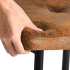 Homy Casa 26" Industrial Counter Bar Stools Vintage Suede Fabric with Black Metal Frame - 4 Pack-Footrest Included: Built-in footrest adds extra comfort for extended seating periods.