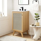 Modway Soma 18" Bathroom Vanity - Oak/White-Metal Doorknob