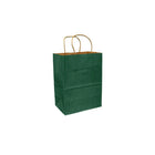 Eddie's 100% Recycled Kraft Shopper Paper Bag - 8" L x 4-3/4" W x 10-1/4" D - Forest Green - 250 Pack-8" x 4-3/4" x 10-1/4"