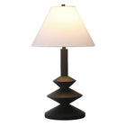 Hudson&Canal Abilene 28" Tall Triple Gourd Lamp with Fabric Shade - Matte Black/White-Paired with a white fabric tapered drum shade