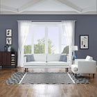 Modway Ailani Geometric Chevron / Diamond Area Rug - 8 ft W x 10 ft L - Black/White-Tight Low Pile Weave