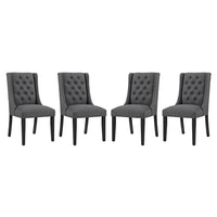 Modway Baronet Fabric Dining Chair - Grey - 4 Pack-Elegant Modern Dining Side Chair