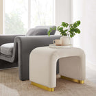 Modway Koda Performance Velvet Waterfall Stool - Brass/Almond-Stain-Resistant Fabric