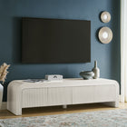 Modway Waterflute 68" Fluted TV Stand - White Matte-Push-to-Open Doors