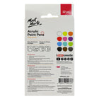 Mont Marte Signature Acrylic Paint Pens - Broad Tip 3 mm - Assorted - 12 Pack-Suitable for card, canvas, rocks, pottery, plastic, metal and paper, and can also be used over dry acrylic, gouache and watercolour paintings