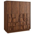 Modway Bulwark 3-Door Wardrobe Closet - Walnut-Adjustable Shelves