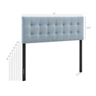 Modway Emily Fabric Upholstered Queen Size Headboard - Sky Blue-Button Tufting