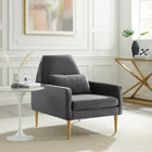 Modway Liliana Performance Velvet Armchair - Charcoal-Performance Velvet Upholstery