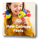 The Calm Caterpillar Calmee the Caterpillar & How Calmee Feels Book-The weighted nature of Calmee draped around your neck creates a sensory experience that soothes and calms your nervous system