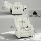 HOMCOM Massage Recliner with Quiet Motor - Cream White-Wide 23.2" (59 cm) spring pocket seat and cushioned backrest support hours
