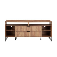 Manhattan Comfort DUMBO 62.99" Modern TV Stand - Golden Brown-Mid-Century Modern TV Stand for Living Room Use