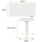ShoppingAll 48"W Dual Motor Height Adjustable Electric Standing Desk - White-Assembly required