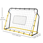Soozier 6 x 4 ft Rebound Net Soccer Goal with 5 Angle Adjustable for Soccer Baseball Basketball Training-Steel frame with power coated process for long time use   