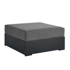 Modway Tahoe Outdoor Patio Powder-Coated Aluminum Ottoman - Grey/Charcoal-Outdoor Patio Ottoman