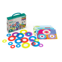 Miniland Translucent Math Colour Rings-Contains 16 colour rings, 4 transparent activity cards and 1 teaching guide