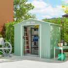 Outsunny 7' x 4' x 6' Garden Storage Shed with Steel Foundation Kit & Double Doors-Sloped roof prevents moisture and resists bad weather

