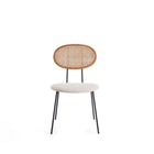 Manhattan Comfort Jardin 19.09" Industry Chic Upholstered Dining Chair - Nature and Oatmeal - Set of 4-Seat Height Measures: 17.52 in. With Weight Capacity of 275 lb