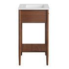 Modway Zaire 24" Bathroom Vanity - Walnut/White-Ceramic Basin