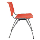 Flash Furniture HERCULES Series Plastic Stack Chair with Titanium Frame - Orange-Stacks up to 25 Chairs High