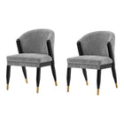 Manhattan Comfort Ola 21.46" Modern Chenille Upholstered Dining Chair - Grey - Set of 2-Modern Dining Chair for Dining Room and Task Chair Usage