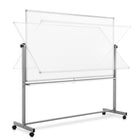 Luxor Mobile Reversible Porcelain Magnetic Dry-Erase Whiteboard with Casters - 72" x 40"-Ghosting-resistant: Porcelain surface prevents ink absorption, ensuring a pristine look