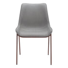 Zuo Magnus Dining Chair - Slate Grey/Walnut - Set of 2-Plush and durable faux leather fabric