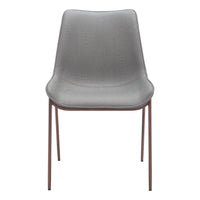 Zuo Magnus Dining Chair - Slate Grey/Walnut - Set of 2-Plush and durable faux leather fabric