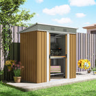 Outsunny 6' x 4' Outdoor Storage Shed - Yellow-Sloped roof prevents water build-up
