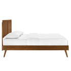Modway Marlee Wood Queen Platform Bed with Splayed Legs - Walnut-Wood, MDF, and Veneer Construction